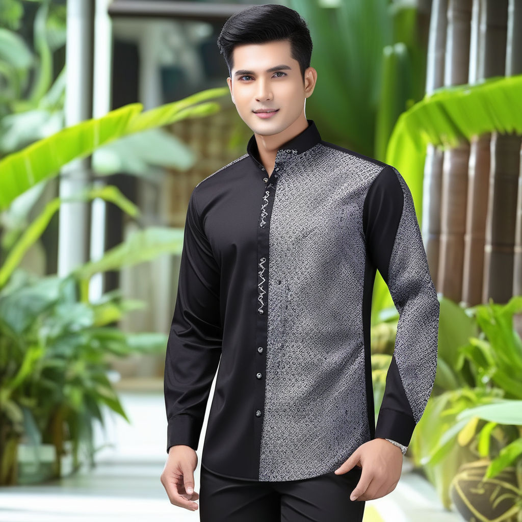 manikin-long-sleeve-shirts-batik-malaysia-black-color-slim-fit--509332925