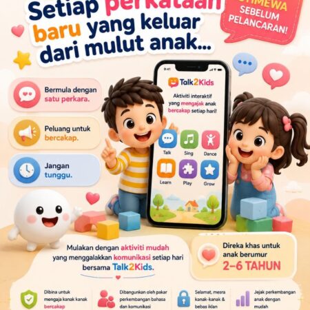Talk2Kids Membantu Anak Membina Bank Perkataan Sejak Usia 2 Ke 6 Tahun