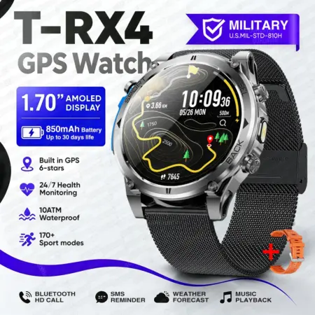 New T-RX4 Ultra Outdoor Sports Smart Watch Built in GPS Compass Altimeter Barometer - 50% Off Free Shipping