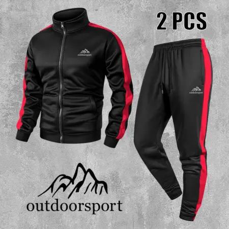 Men's Trendy Mountain Print Color Blocked Gym Suit - Free Shipping 1