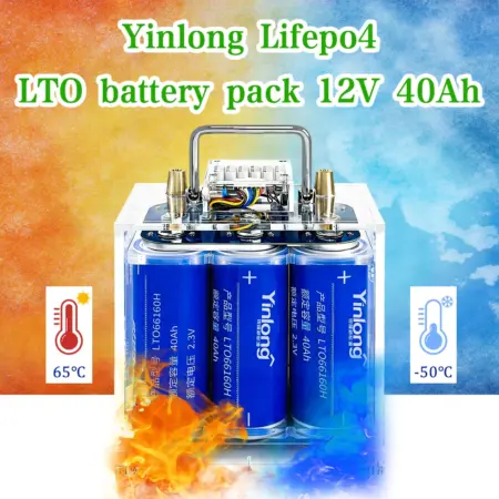 Yinlong Original 12V LTO Battery Pack 40Ah 6S1P 25000+ Cycles 450A