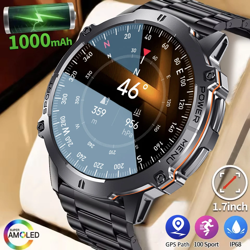 2025 New 1000mAh Large Capacity Battery Smart Watch Adult Men GPS 14