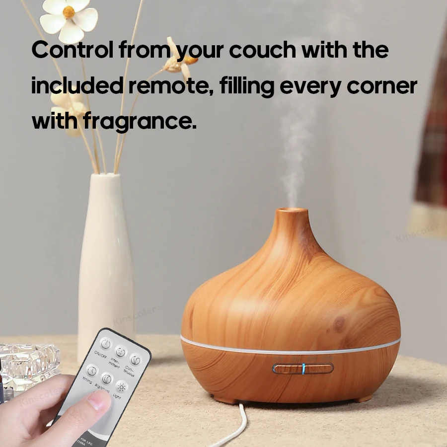 Wood Grain Aromatherapy Diffuser USB Humidifier Desktop Air Purifier Aroma Cool Mist Difusor/Essential Oil Set 9